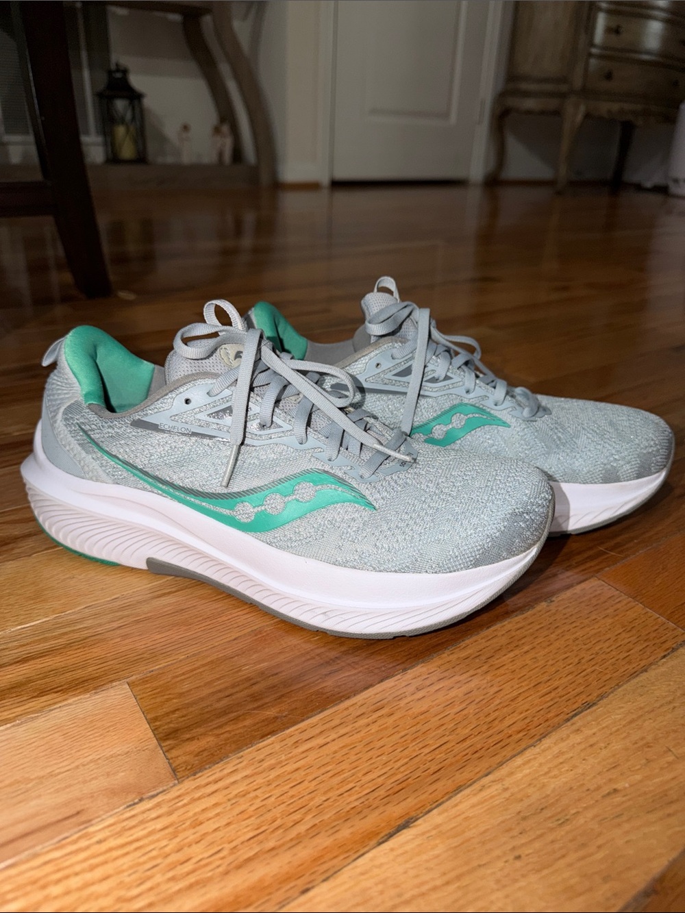 Saucony Women's Echelon 9 in Granite/ Mint